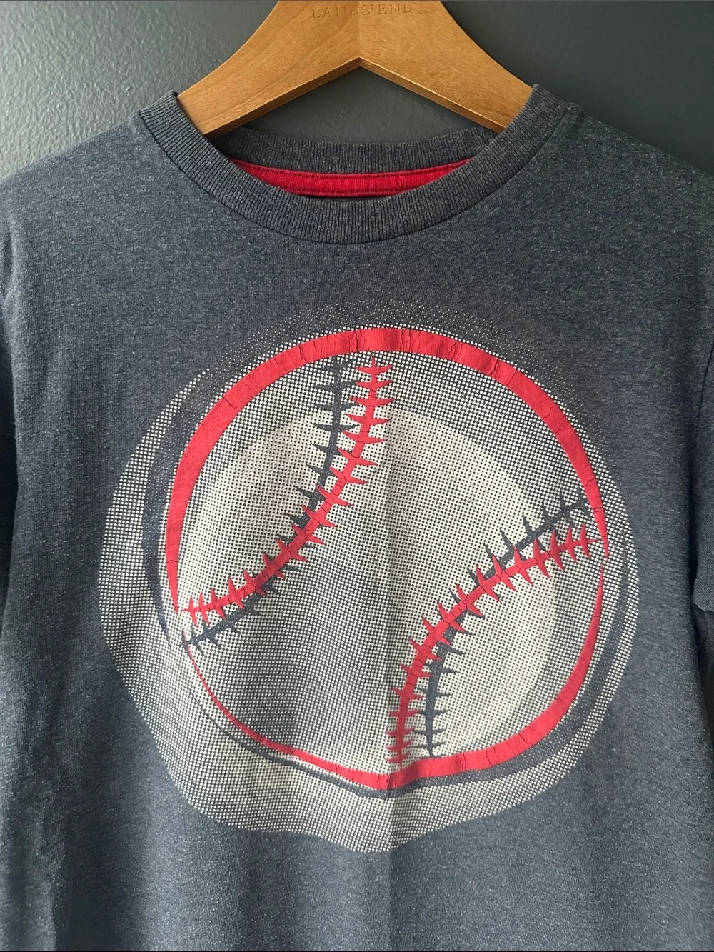 Old Navy boys tee shirt size medium baseball blue red white
